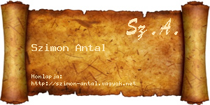 Szimon Antal névjegykártya